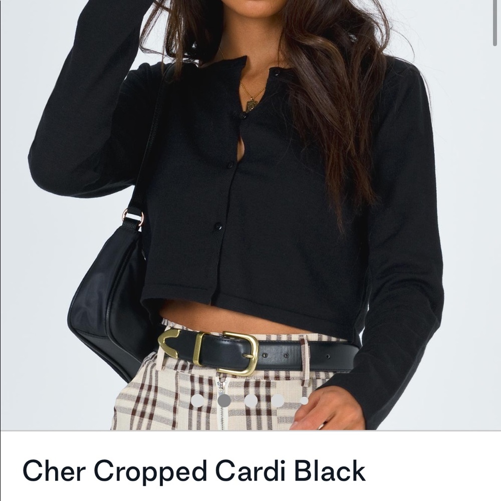 Black button down Lioness cropped cardigan